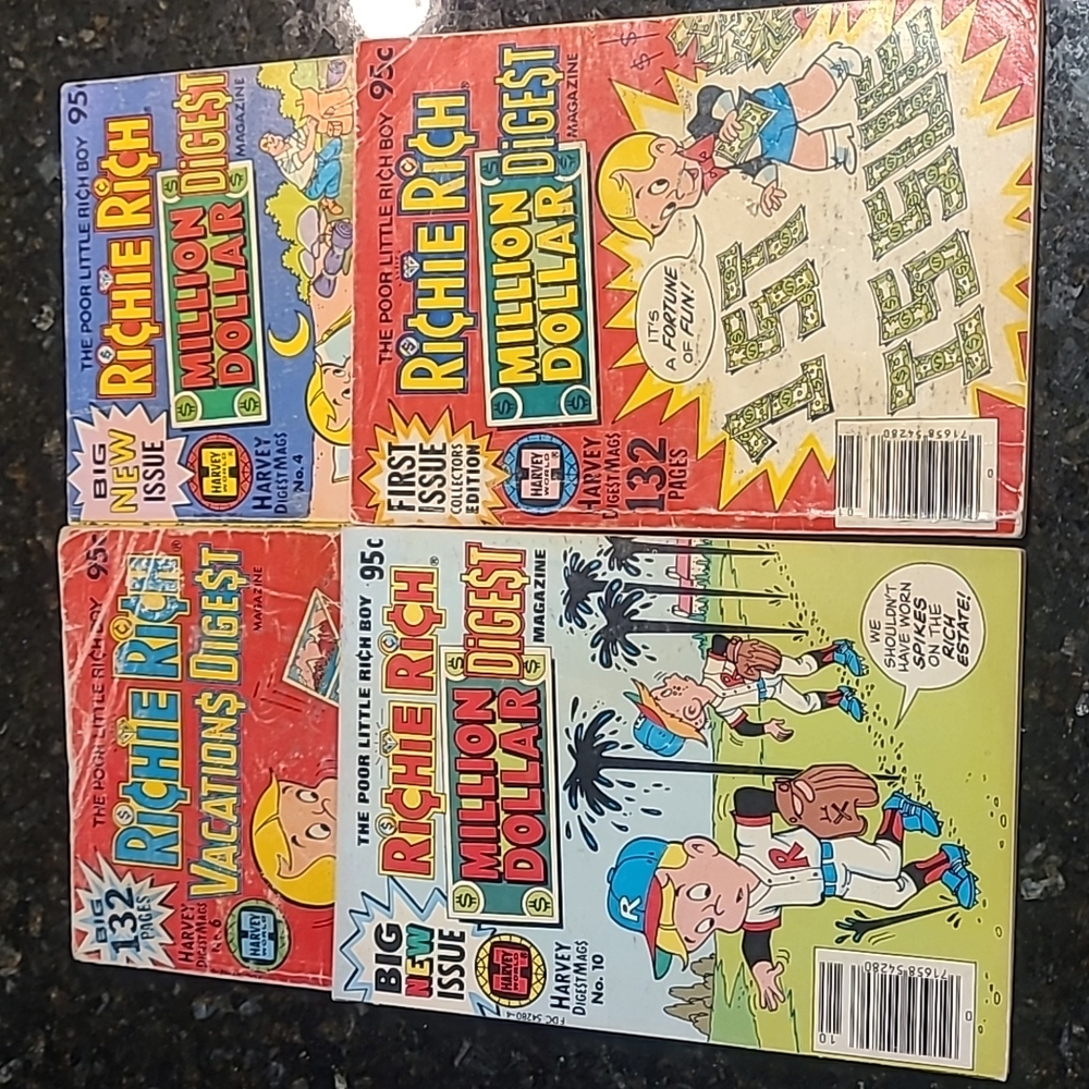 Richie Rich Digest Comic Book Bundle Vintage